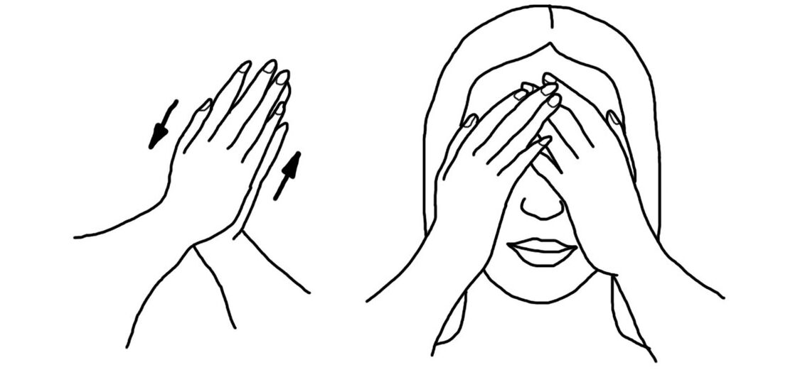 Palming - eng populär Übung fir d'Aenmuskelen entspanen